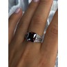 925 Sterling Silver Smoky Quartz CZ Ring Size 7.5