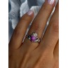 925 Sterling Silver Pink Star Sapphire Heart Ring Size 6
