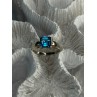 925 Sterling Silver Blue Topaz Ring Size 8