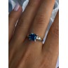 925 Sterling Silver Blue Topaz Ring Size 8