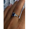 925 Sterling Silver Blue Topaz Ring Size 8