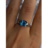 925 Sterling Silver Blue Topaz Ring Size 8