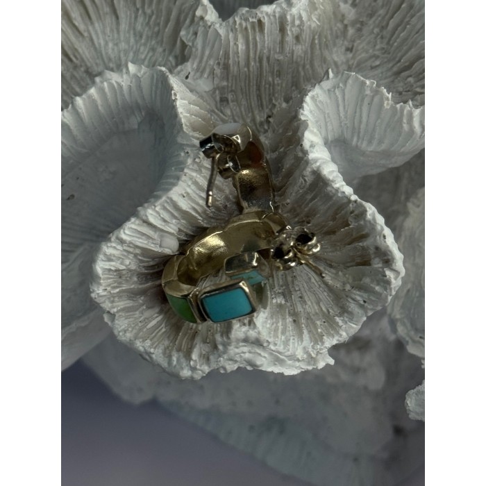 925 Sterling Silver Multi Color Gemstones Earrings Length 0.80 Inch