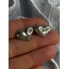 925 Sterling Silver Heart Earrings Length 0.50 Inch