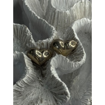 925 Sterling Silver Heart Earrings Length 0.50 Inch