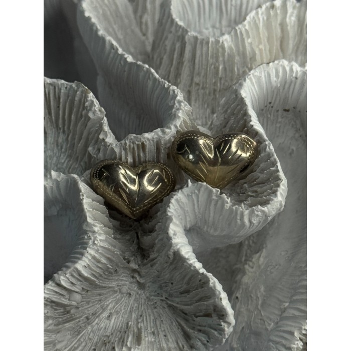 925 Sterling Silver Heart Earrings Length 0.50 Inch