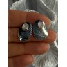 Vintage 925 Sterling Silver Pink Abalone Earrings Length 0.80 Inch