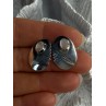 Vintage 925 Sterling Silver Pink Abalone Earrings Length 0.80 Inch