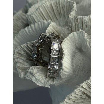 925 Sterling Silver Earrings Shiny CZ Length 0.90 Inch