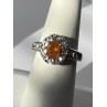 925 Sterling Silver Citrine, Goshenite Ring Size 6.5