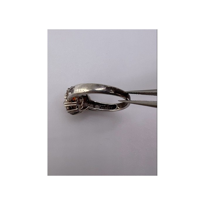 925 Sterling Silver Citrine, Goshenite Ring Size 6.5