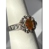 925 Sterling Silver Citrine, Goshenite Ring Size 6.5