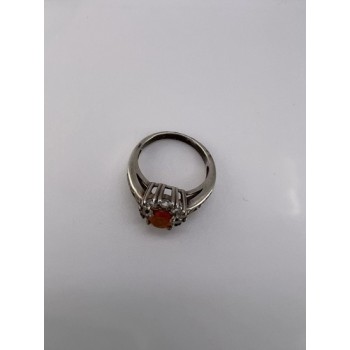 925 Sterling Silver Citrine, Goshenite Ring Size 6.5