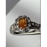 925 Sterling Silver Citrine, Goshenite Ring Size 6.5