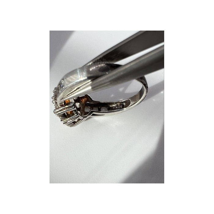 925 Sterling Silver Citrine, Goshenite Ring Size 6.5