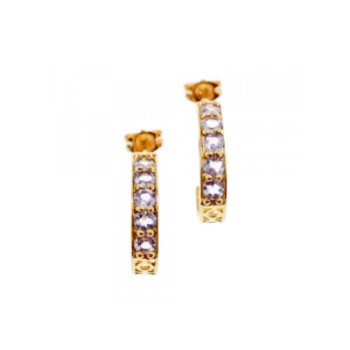 14K YELLOW GOLD TANZANITE EARRINGS