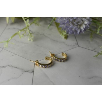 14K YELLOW GOLD TANZANITE EARRINGS