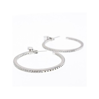925 Sterling Silver CZ Hoop Earrings