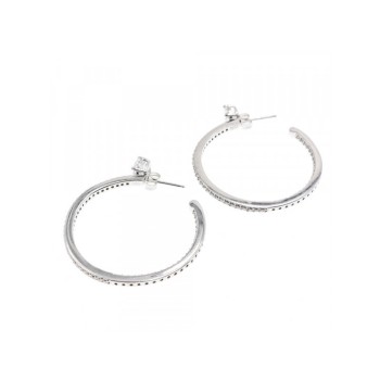 925 Sterling Silver CZ Hoop Earrings