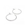 925 Sterling Silver CZ Hoop Earrings