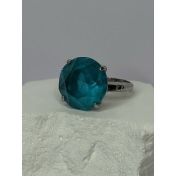 925 Sterling Silver Aquamarine Ring Size 4