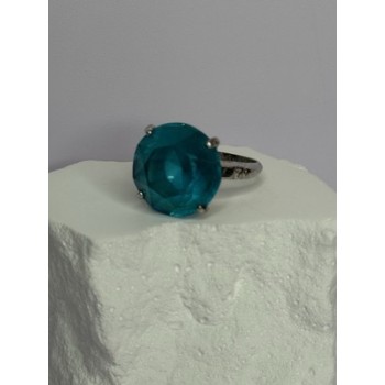 925 Sterling Silver Aquamarine Ring Size 4