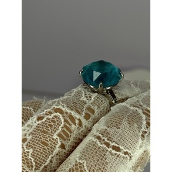 925 Sterling Silver Aquamarine Ring Size 4
