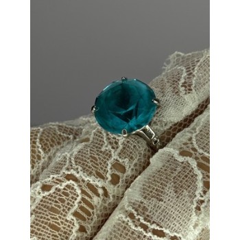 925 Sterling Silver Aquamarine Ring Size 4