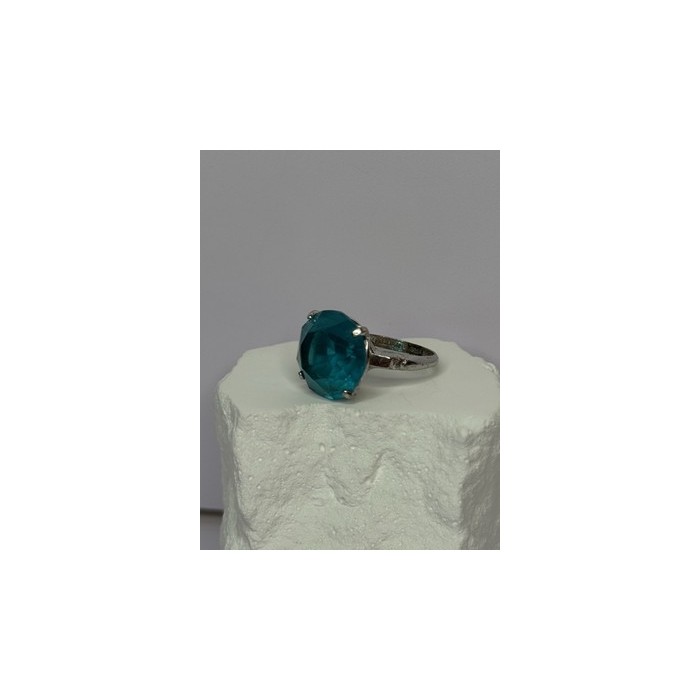 925 Sterling Silver Aquamarine Ring Size 4