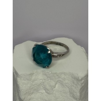 925 Sterling Silver Aquamarine Ring Size 4