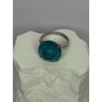 925 Sterling Silver Aquamarine Ring Size 4