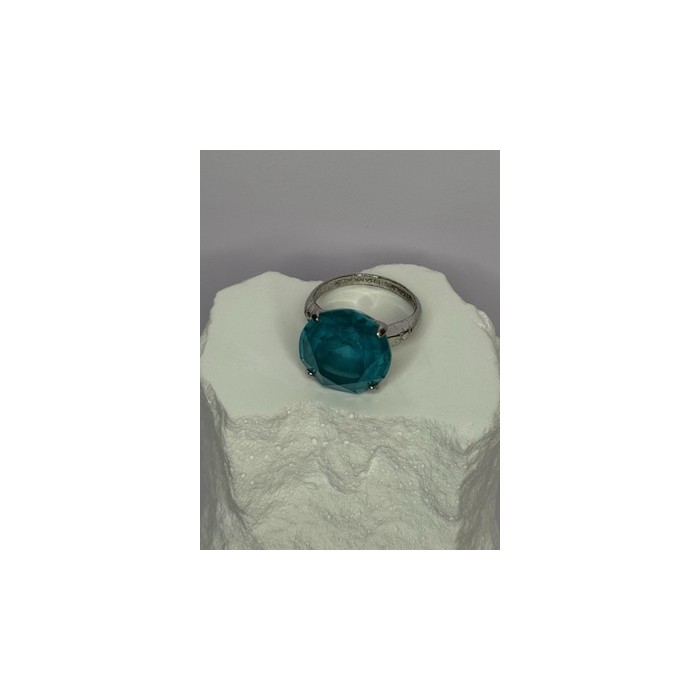 925 Sterling Silver Aquamarine Ring Size 4