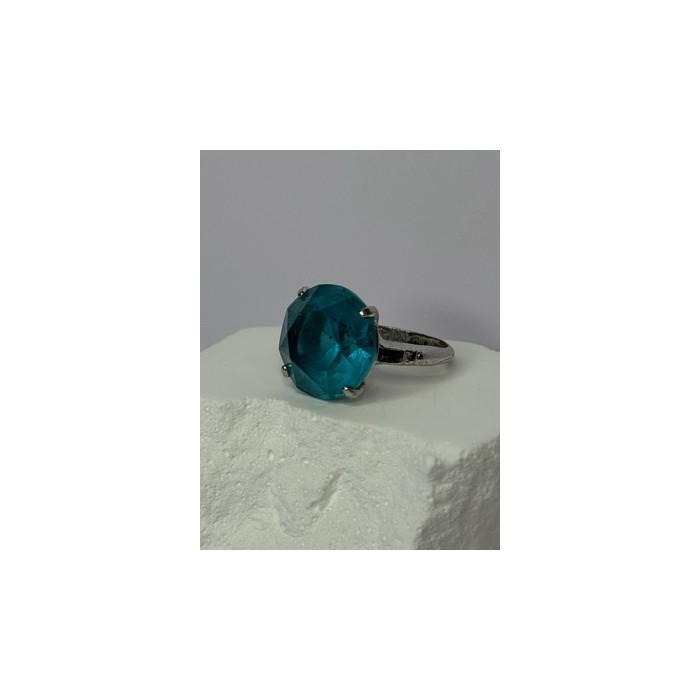 925 Sterling Silver Aquamarine Ring Size 4