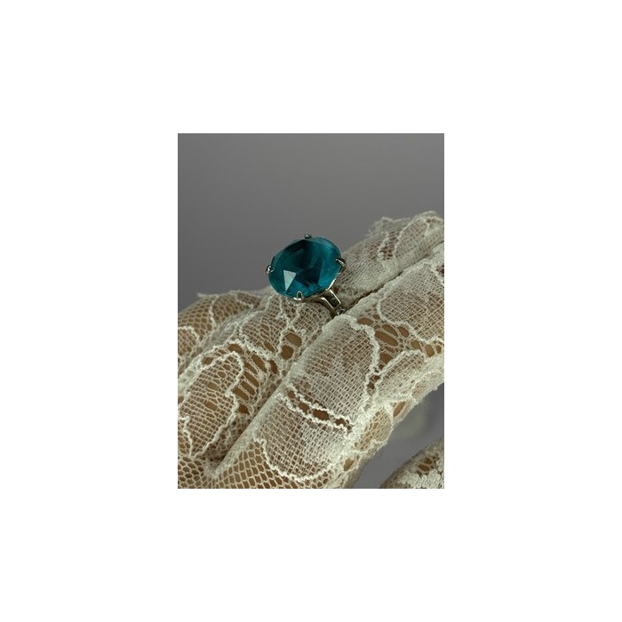 925 Sterling Silver Aquamarine Ring Size 4