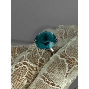 925 Sterling Silver Aquamarine Ring Size 4