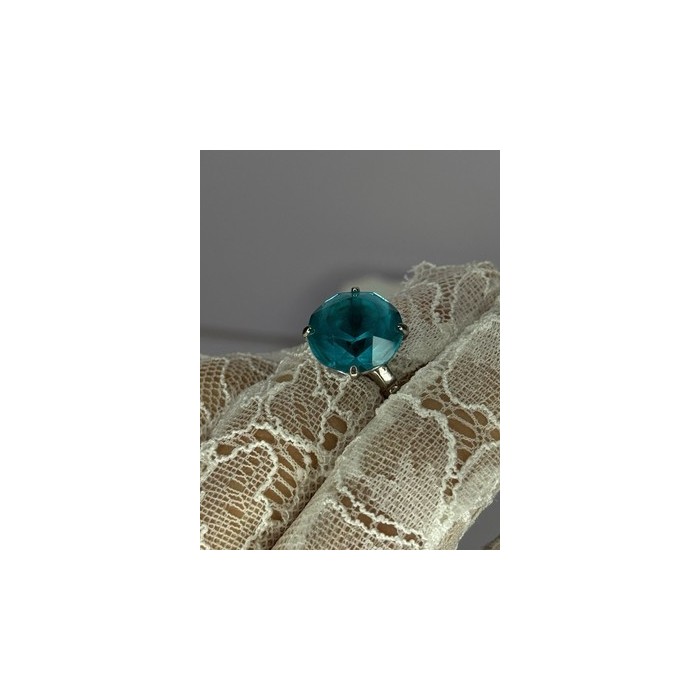 925 Sterling Silver Aquamarine Ring Size 4