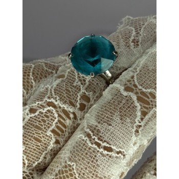 925 Sterling Silver Aquamarine Ring Size 4
