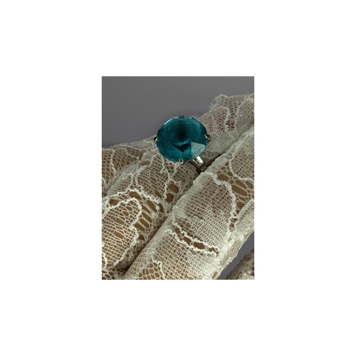 925 Sterling Silver Aquamarine Ring Size 4