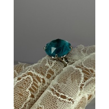 925 Sterling Silver Aquamarine Ring Size 4