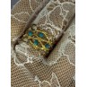 925 Sterling Silver Gold Plated Turquoise Ring Size 8.5