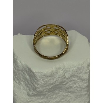 925 Sterling Silver Gold Plated Turquoise Ring Size 8.5