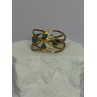 925 Sterling Silver Gold Plated Turquoise Ring Size 8.5