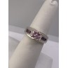 925 Sterling Silver Pink CZ Ring Size 6