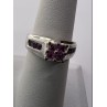 925 Sterling Silver Pink CZ Ring Size 6