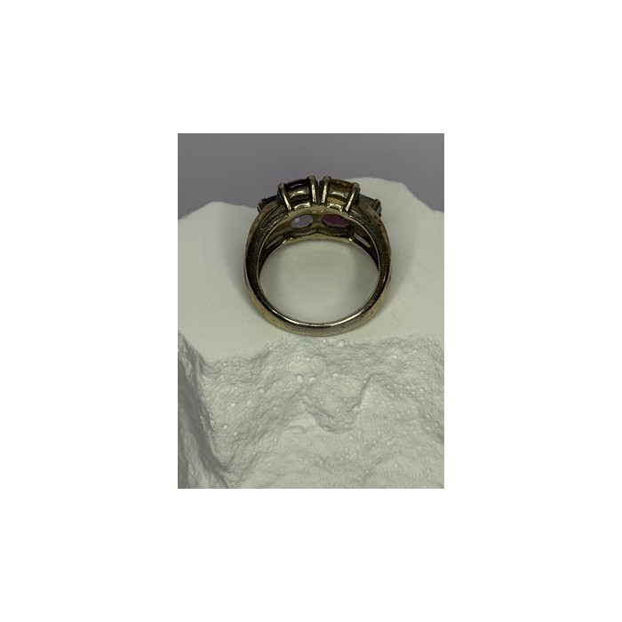 925 Sterling Silver Multicolor Spinel Ring Size 6