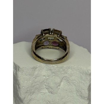 925 Sterling Silver Multicolor Spinel Ring Size 6