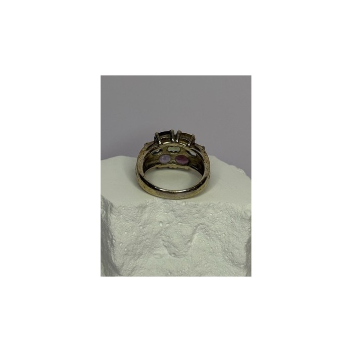 925 Sterling Silver Multicolor Spinel Ring Size 6