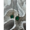 925 Sterling Silver Jadeite Earrings Length 1.1 Inch