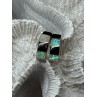 925 Sterling Silver Opal & Black Enamel Earrings Length 0.7 Inch