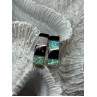 925 Sterling Silver Opal & Black Enamel Earrings Length 0.7 Inch